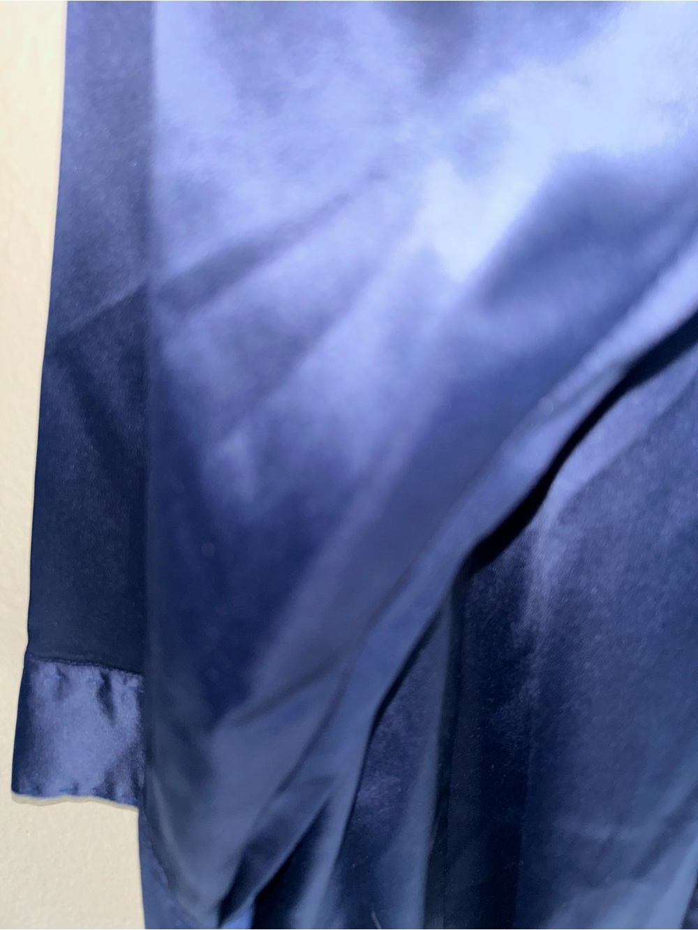 Royal blue Satin Ruffle Front Blouse sz 3X designer Queens collection , - Picture 3 of 4
